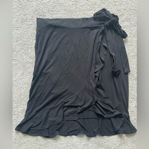 Max Studio Black Ruffle Wrap Skirt